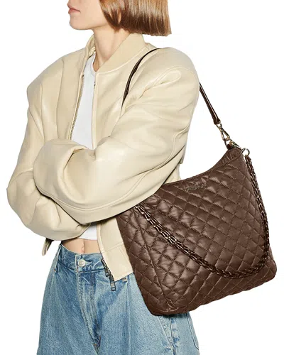 Mz Wallace Crosby Large Quilted Hobo Bag In Brown