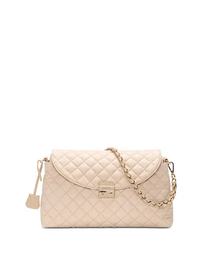 Mz Wallace Crosby Lock Medium Quilted Nylon Shoulder Bag In Pink