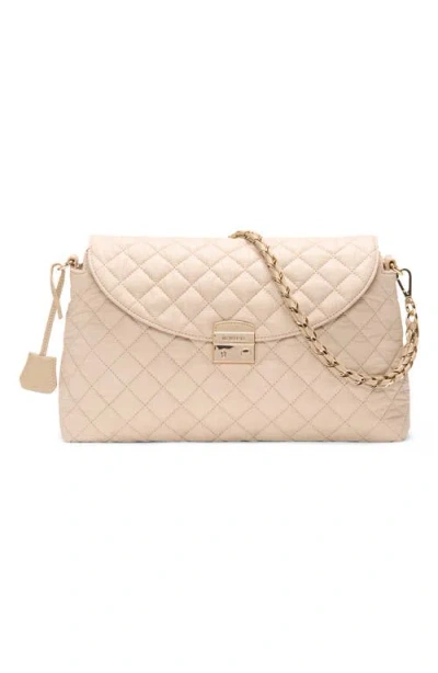 Mz Wallace Crosby Lock Quilted Nylon Shoulder Bag In Sand
