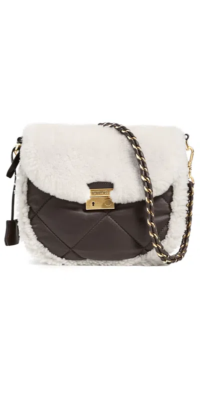 Mz Wallace Crosby Lock Saddle Bag Shearling/walnut
