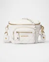 Mz Wallace Micro Crosby Diamond Quilted Nylon Sling Bag In White