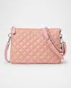 Mz Wallace Crosby Pippa Large Quilted Crossbody Bag In Dusty Rose