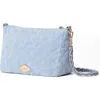 Mz Wallace Crosby Quilted Denim Crossbody Bag In True Light Denim