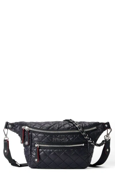 Mz Wallace Crosby Quilted Nylon Convertible Sling Bag In Black