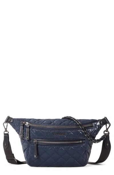Mz Wallace Crosby Quilted Nylon Convertible Sling Bag In Blue