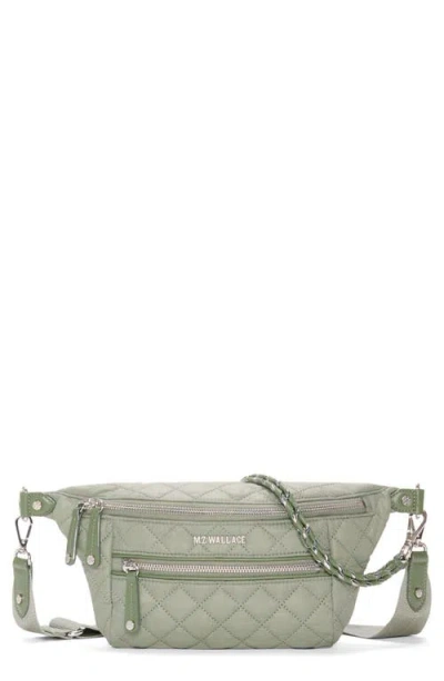 Mz Wallace Crosby Quilted Nylon Convertible Sling Bag In Green