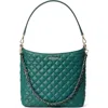 Mz Wallace Crosby Quilted Nylon Hobo Bag In Emerald
