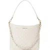 Mz Wallace Crosby Quilted Nylon Hobo Bag In Sandshell