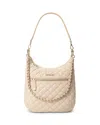 Mz Wallace Crosby Sienna Hobo Bag In Buff/light Gold