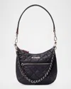 Mz Wallace Crosby Sienna Micro Quilted Shoulder Bag In Black