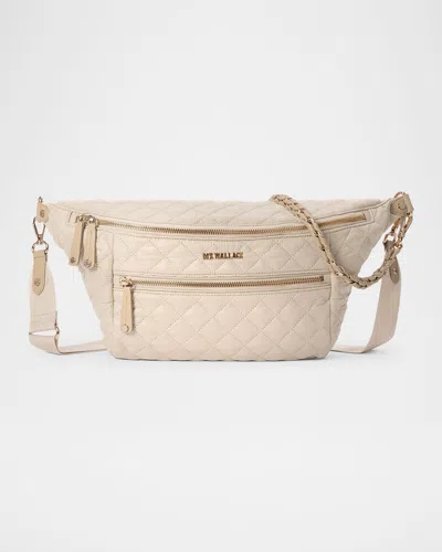 Mz Wallace Crosby Sling Quilted Crossbody Bag In Buff