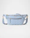 Mz Wallace Crosby Small Quilted Sling Crossbody Bag In Light Denim