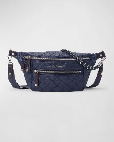 Mz Wallace Crosby Small Sling Belt Bag In Navy