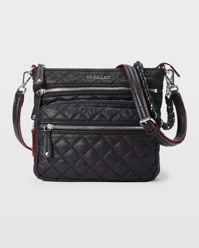 Mz Wallace Crosby Zip Nylon Crossbody Bag In Magnet