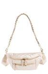 Mz Wallace Crossbody Belt Bag In Pale Rose Gold Metallic