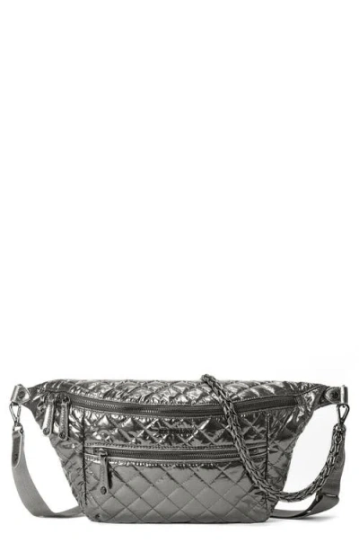 Mz Wallace Crossbody Belt Bag In Pewter Metallic/gunmetal