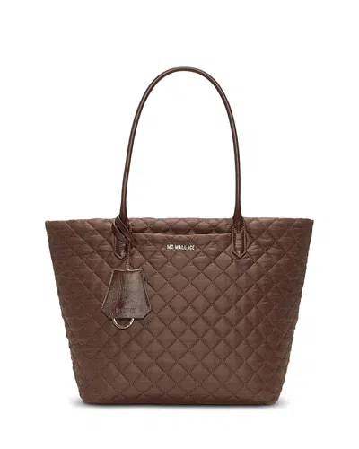 Mz Wallace Daily Medium Quilted Tote Bag In Brown