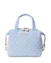 Mz Wallace Small Sutton Deluxe Bag In Light Denim/silver