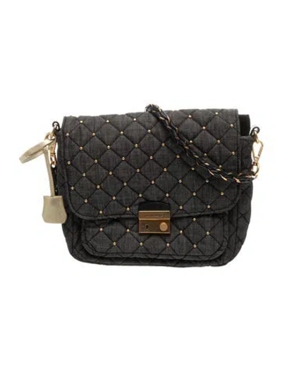 Pre-owned Mz Wallace Denim Top Handle Bag In Gray