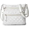 Mz Wallace Downtown Crosby Crossbody Bag In Oyster Metallic