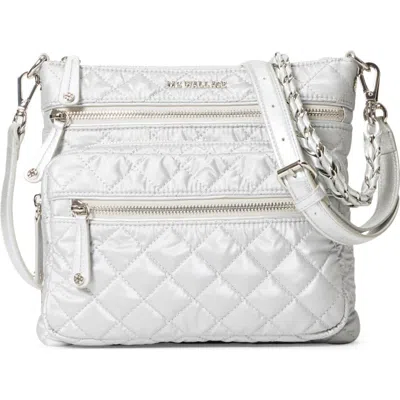 Mz Wallace Downtown Crosby Crossbody Bag In Oyster Metallic