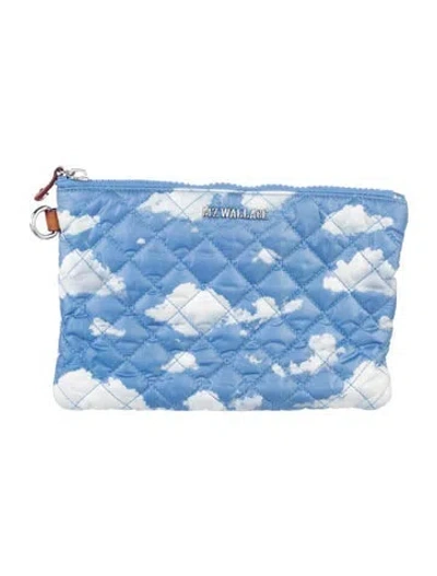 Pre-owned Mz Wallace Embroidered Cosmetic Bag In Blue