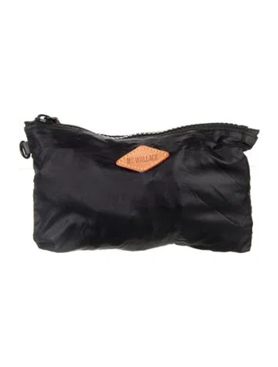 Pre-owned Mz Wallace Embroidered Logo Cosmetic Back In Black