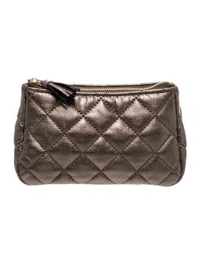 Pre-owned Mz Wallace Fabric Cosmetic Bag In Gray