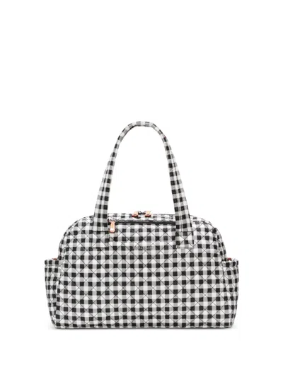 Mz Wallace Jimmy Deluxe Gingham Tote Bag In White