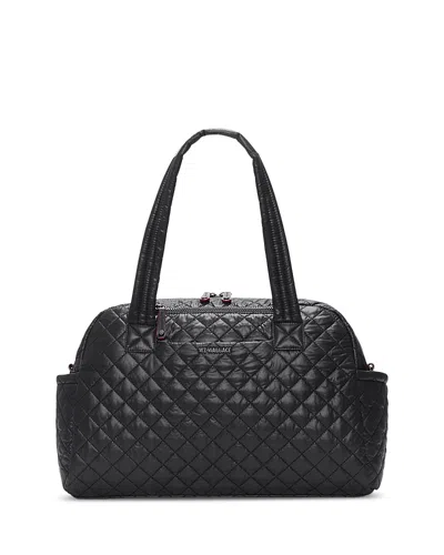 Mz Wallace Jimmy Deluxe Large Quilted Nylon Weekender Bag In Black