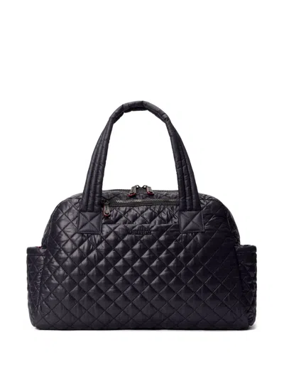 Mz Wallace Jimmy Deluxe Quilted Nylon Duffle Bag In Black