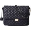 Mz Wallace Large Crosby Lock Quilted Nylon Crossbody Bag In Black