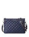 Mz Wallace Crosby Pippa Large Quilted Crossbody Bag In Dawn/silver