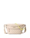Mz Wallace Crosby Mini Convertible Camera Crossbody Bag In Buff/light Gold