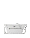 Mz Wallace Crosby Quilted Nylon Convertible Sling Bag In Light Grey