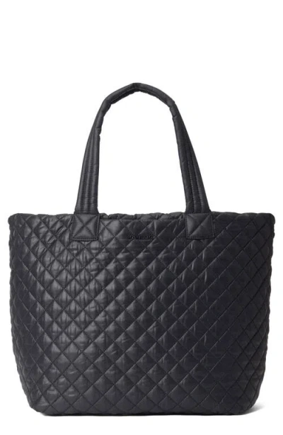 Mz Wallace Large Metro Deluxe Diamond Quilted Nylon Tote In Black