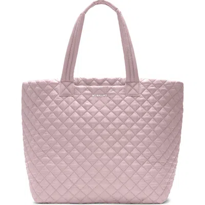 Mz Wallace Large Metro Deluxe Ii Diamond Quilted Nylon Tote In Pink