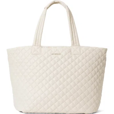 Mz Wallace Large Metro Deluxe Quilted Nylon Tote In Neutral