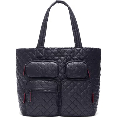 Mz Wallace Large Metro Quilted Nylon Tote In Black