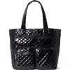 Mz Wallace Large Metro Quilted Nylon Travel Tote In Black