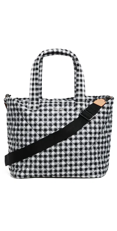 Mz Wallace Large Metro Tote Deluxe Black/white Gingham In Multi