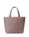 Mz Wallace Deluxe Large Metro Tote In Mauve/silver