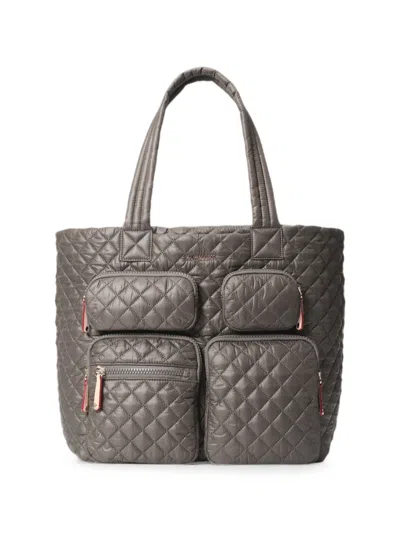 Mz Wallace Large Metro Travel Quilted Tote Bag In Gray
