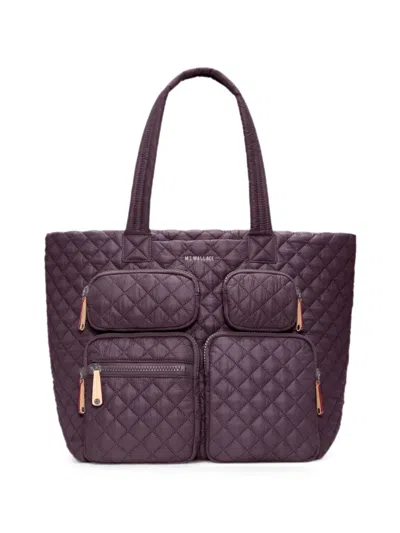 Mz Wallace Large Metro Travel Quilted Tote Bag In Purple