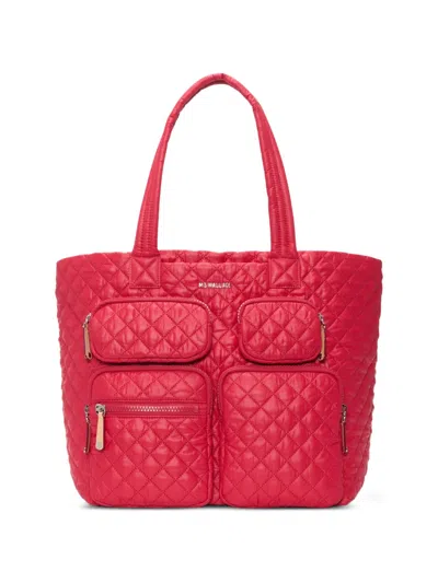 Mz Wallace Large Metro Travel Quilted Tote Bag In Red