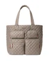 Mz Wallace Large Metro Quilted Nylon Travel Tote In Neutral