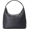 Mz Wallace Large Woven Shoulder Bag In Black