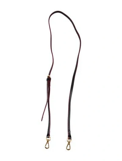 Pre-owned Mz Wallace Leather Bag Strap In Black