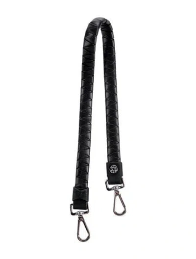 Pre-owned Mz Wallace Leather Bag Strap In Black