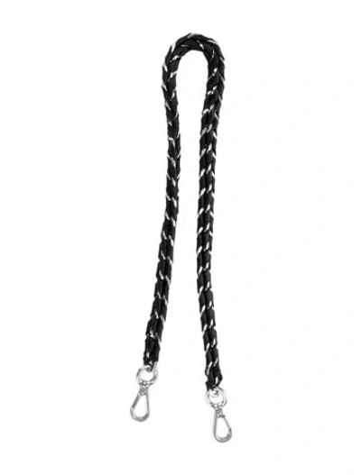 Pre-owned Mz Wallace Leather Bag Strap In Black/silver